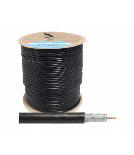 Kabel koncentryczny F660 + żel 1,1CCS+64x0.12ALU 300 m, czarny. LXK536CZAR