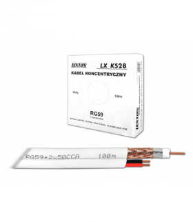 Kabel koncentryczny RG59 + 2x0.5Cu 100m LXK528