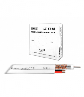 Kabel koncentryczny RG59 + 2x0.5Cu 100m LXK528