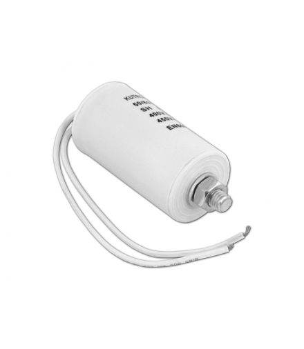 Kondensator silnikowy 5uF/450VAC z przewodami. LXKON17