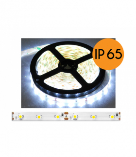 Sznur diodowy ECO wodoodporny, światło zimne białe, 300diod SMD2835, 5m, białe podłoże. LXL091