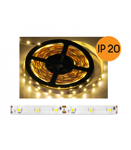 Sznur diodowy ECO IP20, światło ciepłe białe, 300 diod SMD2835, 5m, białe podłoże. LXL092