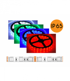 Sznur diodowy ECO, wodoodporny, RGB, 300diod SMD5050, 5m, białe podłoże. LXL098