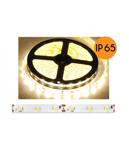 Sznur diodowy 5050 ECO wodoodporny, światło ciepłe białe, 300 diod, 5m, IP65, białe podłoże. LXL172