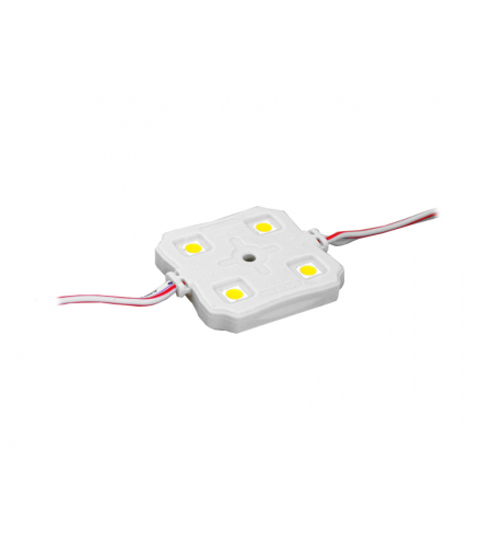Moduł LED-5050 4 diody, światło ciepłe białe, wodoodporny LXL181