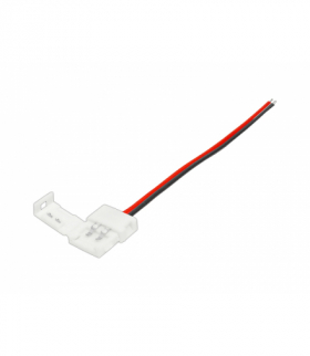 Złącze taśmy LED 8mm zatrzask z przewodem. LX1047
