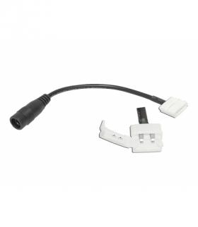 Złącze taśmy LED 8mm, zatrzask z przewodami, gniazdo 2.1/5.5 LX1048