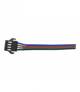 Złącze taśmy LED - wtyk RGB z przewodami. LX1042