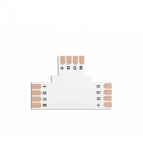 Złącze (konektor) taśmy LED PCB typu "T" 10mm RGB, 4pin. LX1081