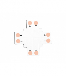 Złącze (konektor) taśmy LED PCB typu "+" 10mm, 2pin. LX1083