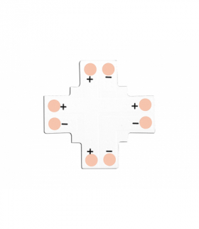 Złącze (konektor) taśmy LED PCB typu "+" 10mm, 2pin. LX1083