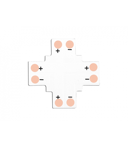 Złącze (konektor) taśmy LED PCB typu "+" 10mm, 2pin. LX1083