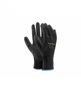 Rękawice ochronne 10" z poliestru, powlekane poliuretanem, czarne (12par) LXOR9