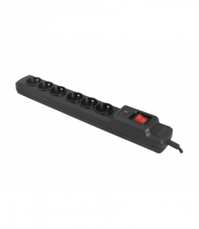 Armac Multi M6 Listwa zasilająca przeciwprzepięciowa, 6 gniazd, przewód 5m, czarna ARMAC MULTI M6 5M BLACK