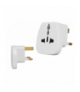 Adapter podróżny, przejście AC Gniazdo Uniwersalne - Wtyk angielski, białe z zabezpieczeniem LX6088