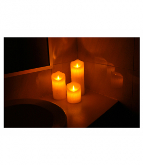 Świeca LTC, woskowa LED 7.5*12.5 cm, biała. LXSLED11