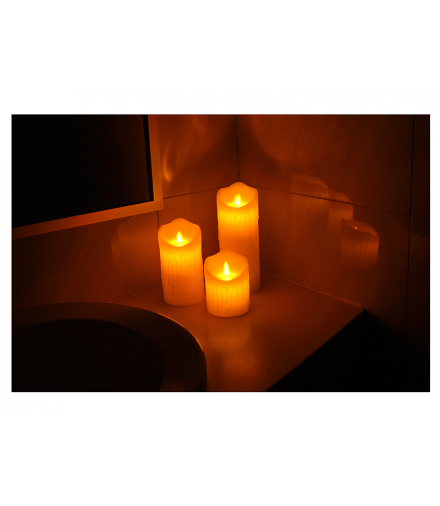 Świeca LTC, woskowa LED 7.5*12.5 cm, biała. LXSLED11