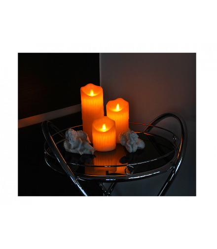 Świeca LTC, woskowa LED 7.5*15 cm, biała. LXSLED12