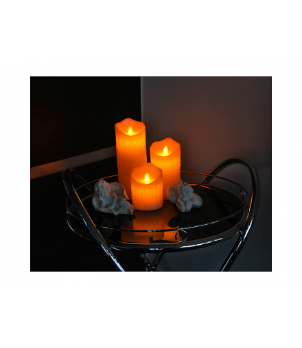 Świeca LTC, woskowa LED 7.5 x 17.5 cm, biała. LXSLED13