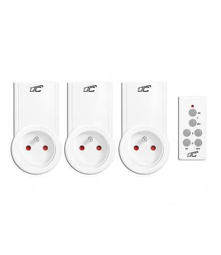 Gniazdo sieciowe sterowane pilotem x3. LXU201