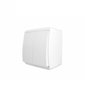 Wyłącznik podwójny NATYNKOWY MODERN 10A-250V, biały. LXELE04