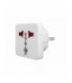 Adapter podróżny, przejście AC Wtyczka PL-Gniazdo Uniwersalne, białe. LX6090B