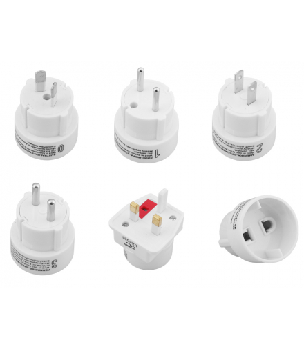Zestaw adapterów podróżnych Anglia, USA, EUROPA, AUSTRALIA. LX6031