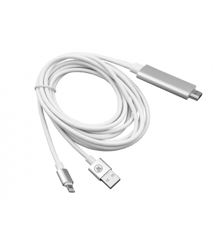 Kabel IPHONE MHL HDMI/Lightning+USB, 2M, HQ. LXMHL11