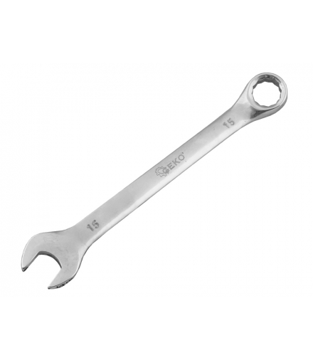 Klucz płasko - oczkowy 15mm prosty. LXG11115