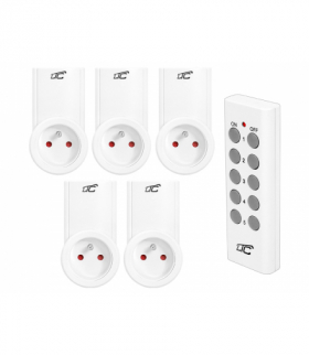 Gniazdo sieciowe sterowane pilotem x5. LXU205