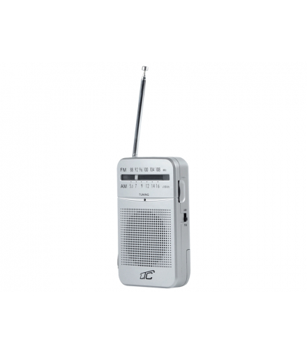 Radio przenośne kieszonkowe małe LTC LEGA , AM/FM,jack na słuchawki, srebrne. LXLTC2029