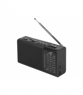 Radio przenośne LTC REGA z USB, TF, AUX, mini latarką LED i baterią BL-5C, czarne. LXLTC2030