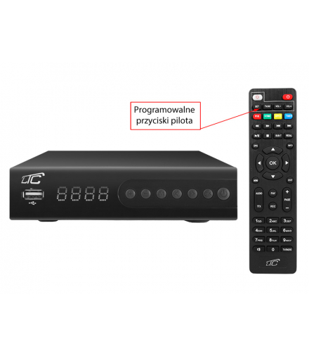 Tuner, Dekoder DVB-T-2 TV naziemnej LTC HDT104 z pilotem programowalnym, H.265. LXHDT104