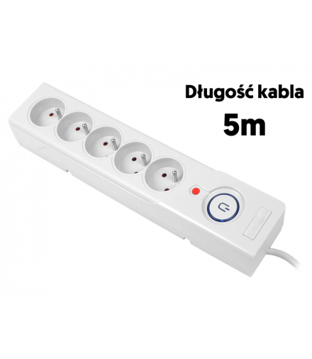 Listwa przepięciowa zasilająca Z5 5m szara LXAC-Z5S