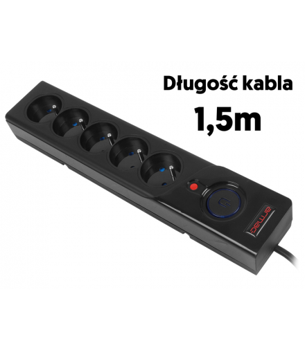 Listwa przepięciowa Z5 1.5m, czarny. LXACZ5-1.5/C