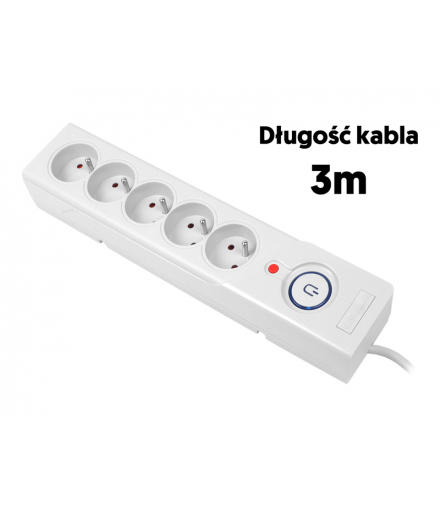 Listwa zasilajaca Z5 3 m, szara. LXAC-Z5S/3M