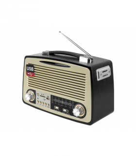 Radio przenośne FM/USB/SD/AUX/BT, retro, akumulator, czarne. LXMD1700BT/CZ