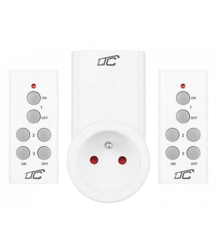 Gniazdo sieciowe sterowane + 2 x pilot. LXU206