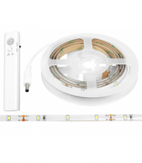 Sznur diodowy LED 2835 SMD 1 m, 2,4 W, z czujnikiem ruchu, ciepły biały, 3 x AAA. LXL788WW