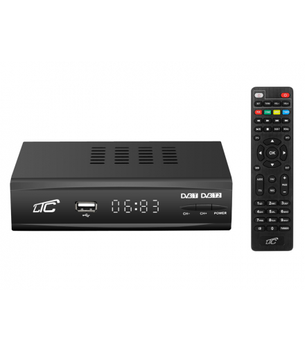 Tuner, Dekoder DVB-T-2 LTC TV naziemnej HD202 z pilotem programowalnym H.265. LXHD202