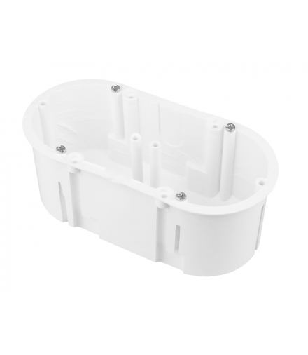 Puszka końcowa dwukrotna 62 x 60 p/t, głęboka o rozstawie 71 mm, biała. LXPK-62/60M