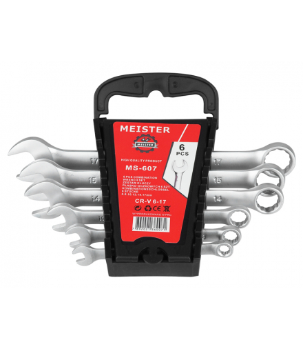 Zestaw kluczy płasko-oczkowych Meister. 6-17 mm, 6 elementów. LXMS607
