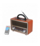 Radio przenośne RETRO MK-197 Bluetoth, USB, TF Cards, AUX, pilot, wbudowany akumulator brązowo-złote. LXMK197B
