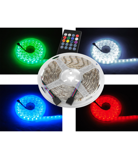 Zestaw:Sznur diodowy RGB IP65 300diód SMD5050+Music control(sensor dźwięku)+pilot+zasilacz LXL3251