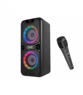 POWER AUDIO ACTIV BKK 2x4" BLUETOOTH/AUX/FM/SD/USB ,podświetlenie LED,mikrofon akumulator 2x1500mAh LXB86