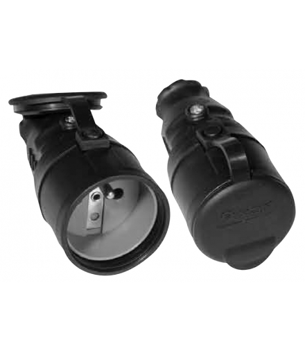 Gniazdo gumowe przenośne czarne IP44 LX33505