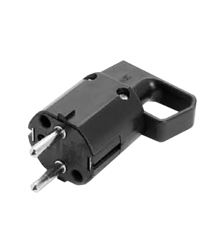 Wtyczka z uchem, z uziem. "uni-schuko" 16A 250V IP20 czarna LX32505