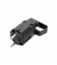 Wtyczka z uchem, z uziem. "uni-schuko" 16A 250V IP20 czarna LX32505