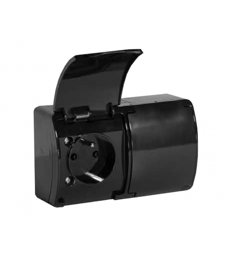 VG-2 Koala Gn. podw. 2x2P+Z n/t IP44 czarne z klapką czarną LX16205