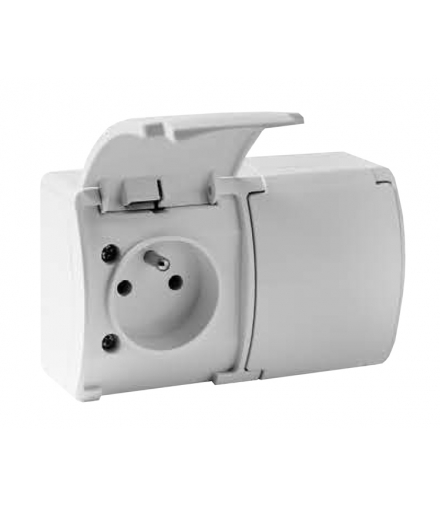 VG-2 Koala Gn. podw. 2x2P+Z n/t IP44 białe z klapką białą LX16201